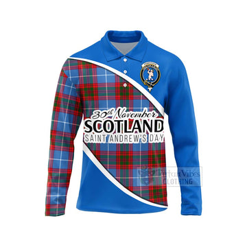 Pennycook Family Crest Tartan Long Sleeve Polo Shirt Celebrate Saint Andrew's Day in Style Unisex - Tartan Vibes Clothing