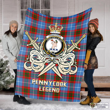 Pennycook Tartan Blanket with Clan Crest and the Golden Sword of Courageous Legacy