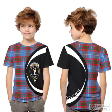Pennycook Tartan Kid T-Shirt with Family Crest Circle Style Youth XL Size14 - Tartan Vibes Clothing