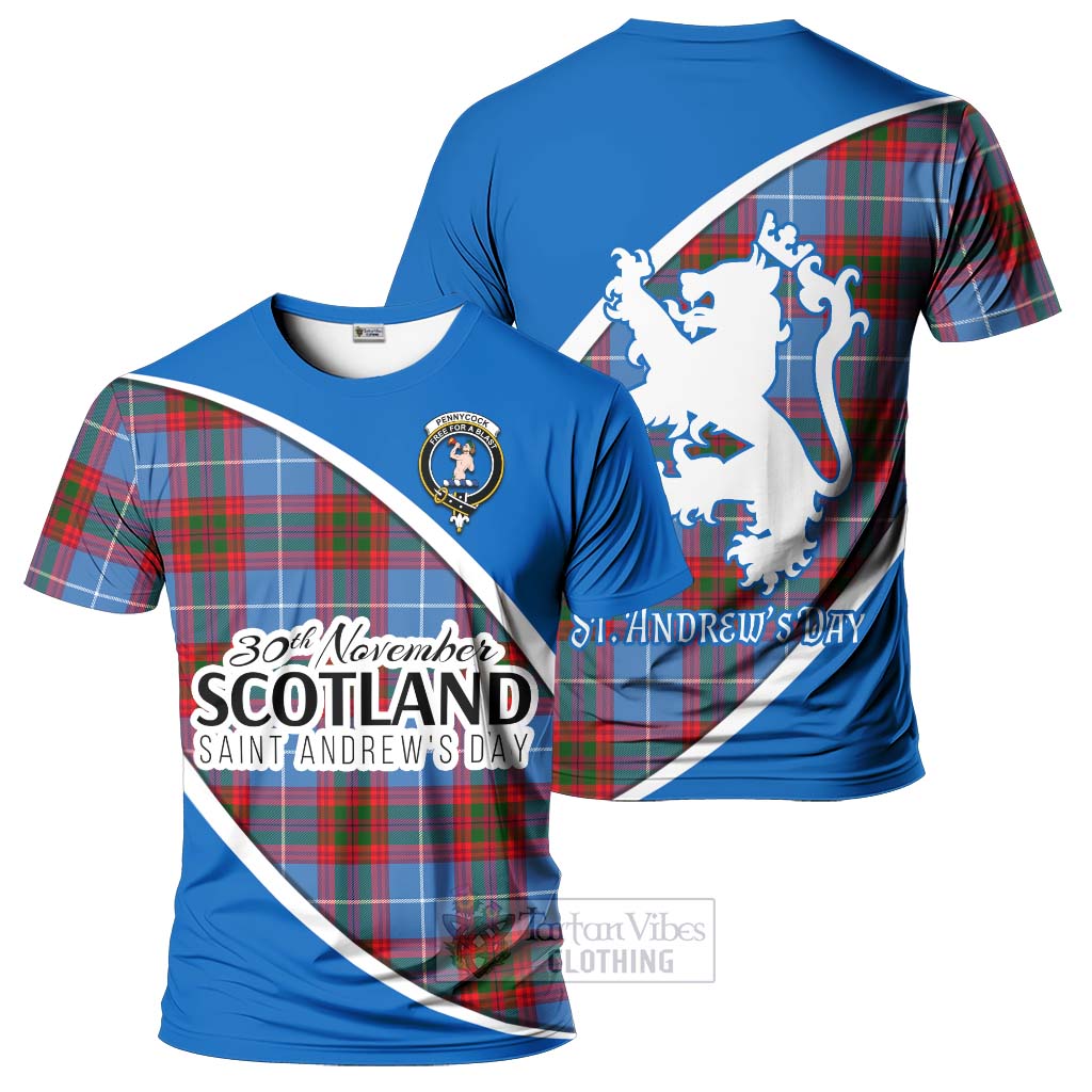 Tartan Vibes Clothing Pennycook Family Crest Tartan T-Shirt Celebrate Saint Andrew's Day in Style