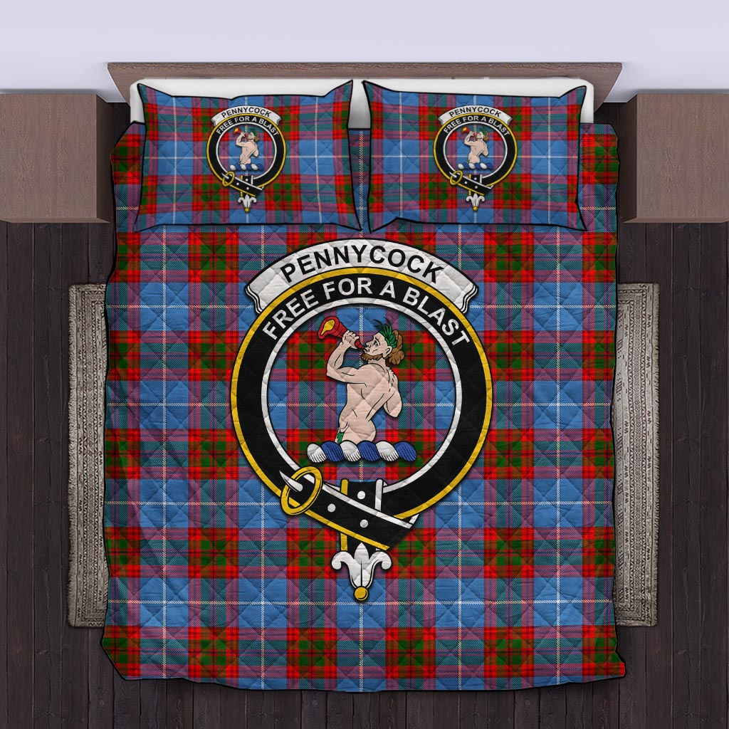 Pennycook Tartan Quilt Bed Set with Family Crest King - Tartan Vibes Clothing