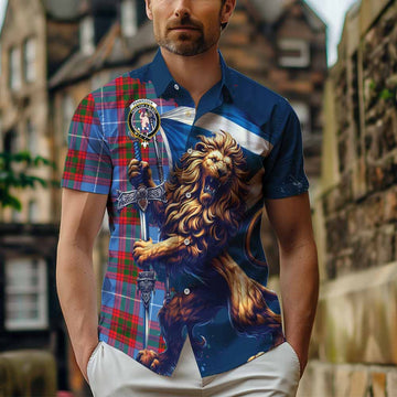 Pennycook Tartan Family Crest Hawaiian Shirt with Scottish Majestic Lion Kid - Tartan Vibes Clothing