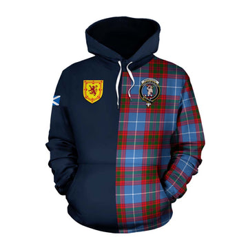 Pennycook Tartan Cotton Hoodie Alba with Scottish Lion Royal Arm Half Style Pullover Hoodie XS - Tartan Vibes Clothing