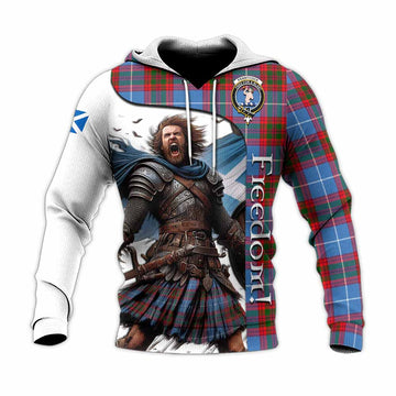 Tartan Vibes Clothing Pennycook Crest Tartan Knitted Hoodie Inspired by the Freedom of Scottish Warrior