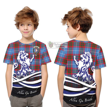 Pennycook Tartan Kid T-Shirt with Alba Gu Brath Regal Lion Emblem Youth XL Size14 - Tartan Vibes Clothing