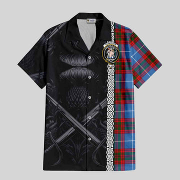 Pennycook Tartan Hawaiian Shirt with Family Crest Cross Sword Thistle Celtic Vibes Kid - Tartan Vibes Clothing