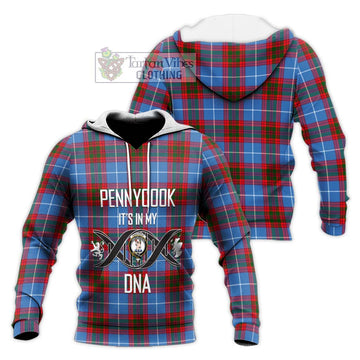 Pennycook Tartan Knitted Hoodie with Family Crest DNA In Me Style Unisex Knitted Pullover Hoodie - Tartan Vibes Clothing