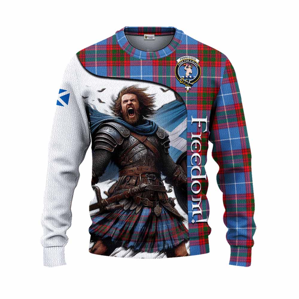 Tartan Vibes Clothing Pennycook Crest Tartan Knitted Sweater Inspired by the Freedom of Scottish Warrior