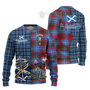 Pennycook Tartan Knitted Sweater Happy St. Andrew's Day Half Tartan Style Unisex - Tartan Vibes Clothing