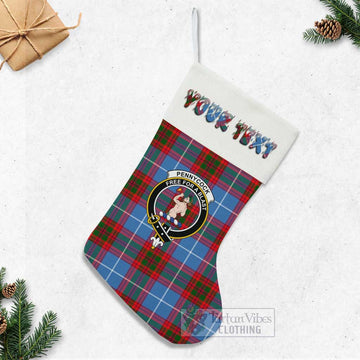 Pennycook Tartan Family Crest Christmas Stocking with Personalized Text - Tartan Vibes Clothing