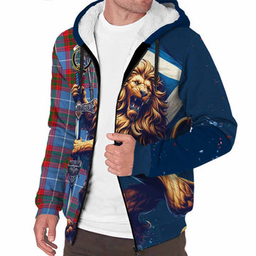 Pennycook Tartan Family Crest Sherpa Hoodie with Scottish Majestic Lion Unisex S - Tartan Vibes Clothing