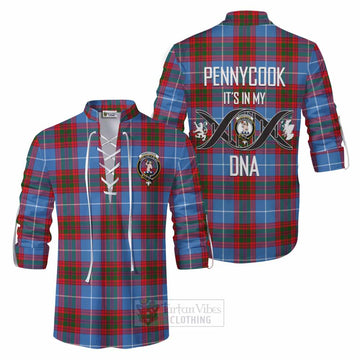 Pennycook Tartan Ghillie Kilt Shirt with Family Crest DNA In Me Style Men - Tartan Vibes Clothing