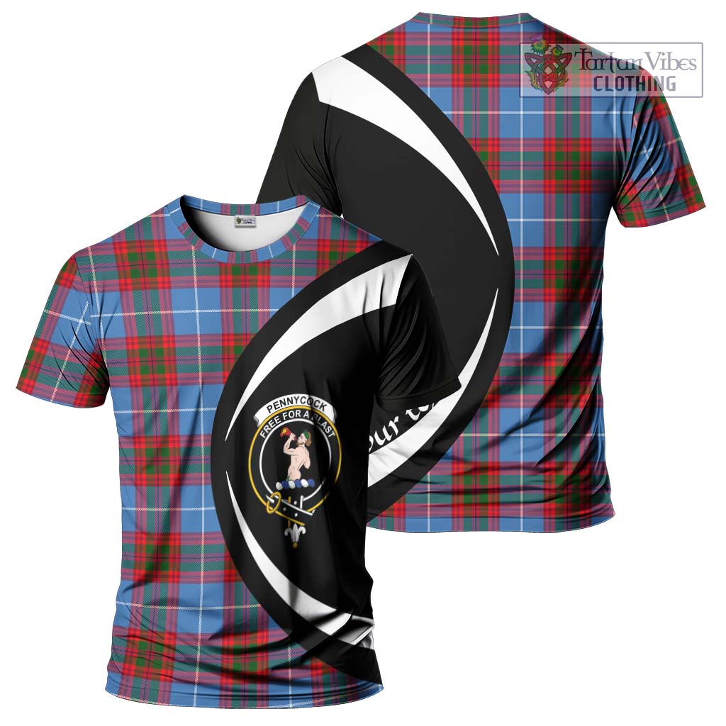 Tartan Vibes Clothing Pennycook Tartan T-Shirt with Family Crest Circle Style
