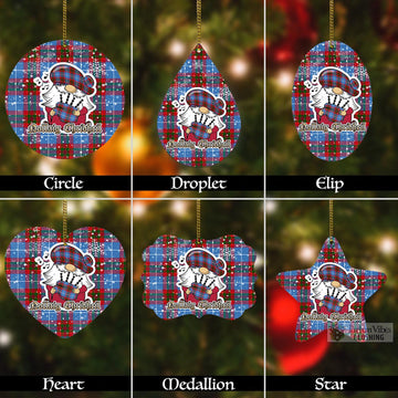 Pennycook Tartan Christmas Aluminium Ornament with Scottish Gnome Playing Bagpipes Aluminium - Tartan Vibes Clothing