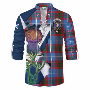Tartan Vibes Clothing Pennycook Tartan Family Crest Ghillie Kilt Shirt Scottish Thistle Celtic Inspired