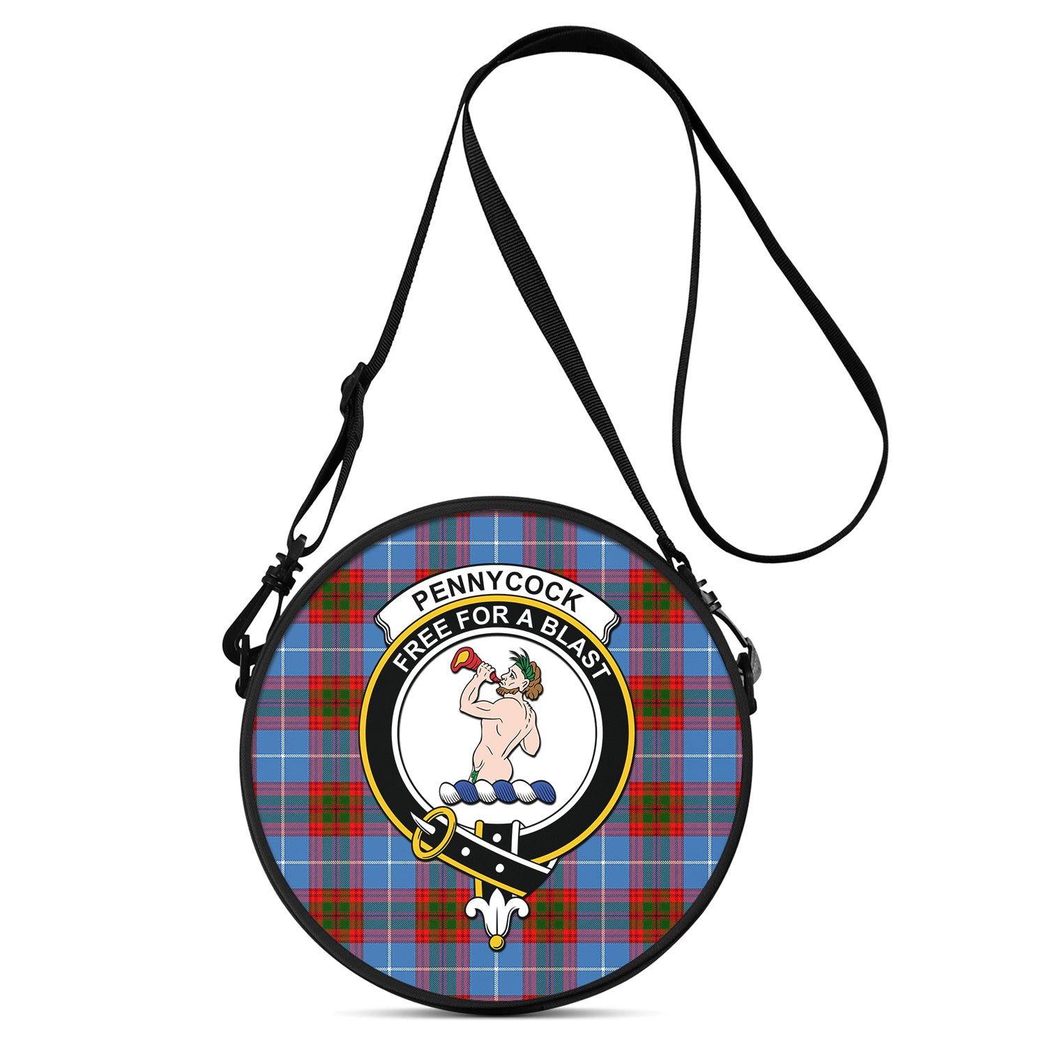 Pennycook Tartan Round Satchel Bags with Family Crest One Size 9*9*2.7 inch - Tartan Vibes Clothing