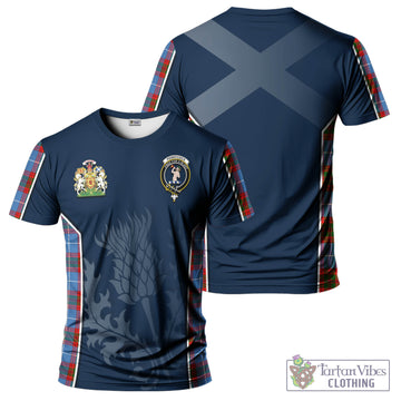 Tartan Vibes Clothing Pennycook Tartan T-Shirt with Family Crest and Scottish Thistle Vibes Sport Style