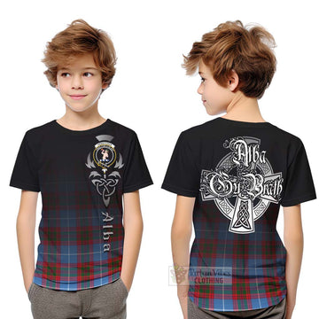 Pennycook Tartan Kid T-Shirt Featuring Alba Gu Brath Family Crest Celtic Inspired Youth XL Size14 - Tartan Vibes Clothing