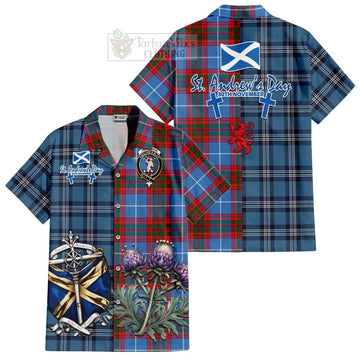 Pennycook Tartan Hawaiian Shirt Happy St. Andrew's Day Half Tartan Style Kid - Tartan Vibes Clothing