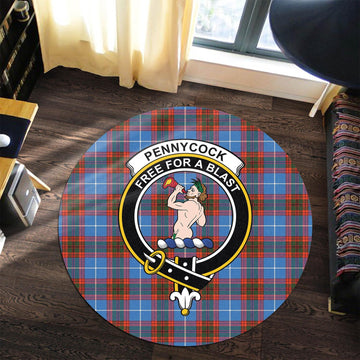 Pennycook Tartan Round Rug with Family Crest Premium Round Rug - Tartan Vibes Clothing