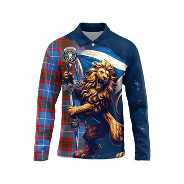 Pennycook Tartan Family Crest Long Sleeve Polo Shirt with Scottish Majestic Lion Unisex - Tartan Vibes Clothing