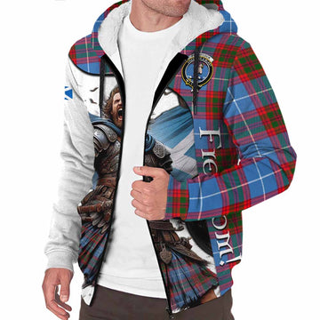 Pennycook Crest Tartan Sherpa Hoodie Inspired by the Freedom of Scottish Warrior Unisex S - Tartan Vibes Clothing