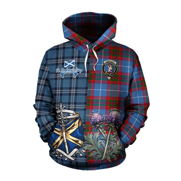 Pennycook Tartan Cotton Hoodie Happy St. Andrew's Day Half Tartan Style Pullover Hoodie XS - Tartan Vibes Clothing