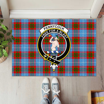 Pennycook Tartan Rubber Doormat with Family Crest