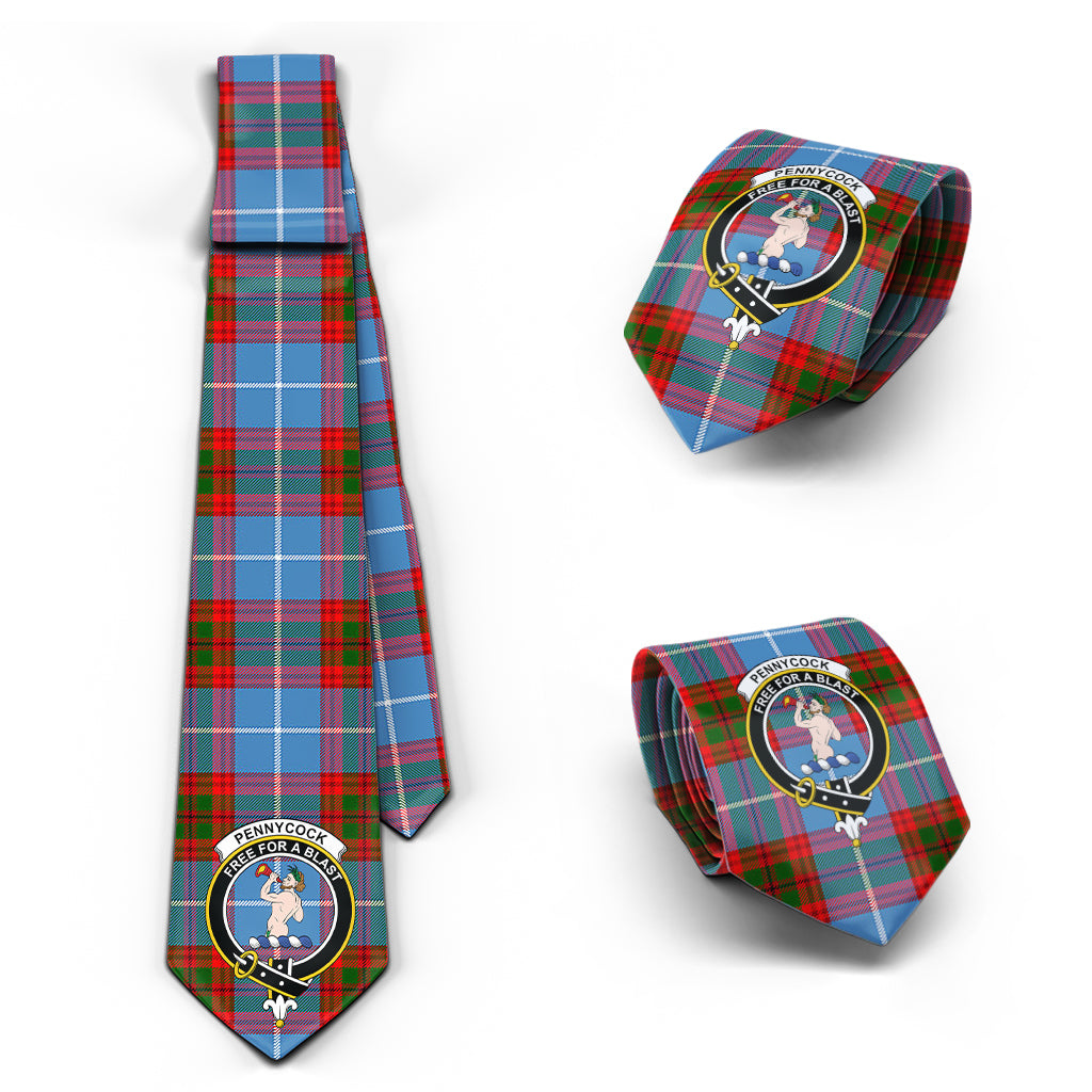 Pennycook Tartan Classic Necktie with Family Crest Necktie One Size - Tartan Vibes Clothing