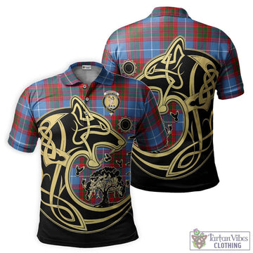 Pennycook Tartan Polo Shirt with Family Crest Celtic Wolf Style Kid - Tartan Vibes Clothing