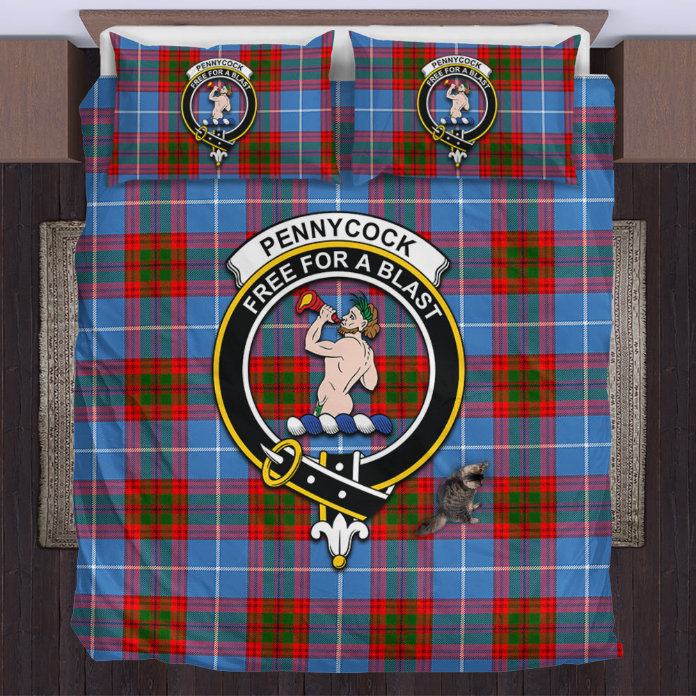 Pennycook Tartan Bedding Set with Family Crest US Bedding Set - Tartan Vibes Clothing