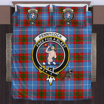 Pennycook Tartan Bedding Set with Family Crest US Bedding Set - Tartan Vibes Clothing