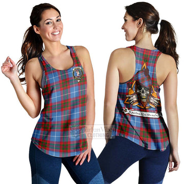 Pennycook Tartan Women's Racerback Tanks with Family Crest and Bearded Skull Holding Bottles of Whiskey 4XL - Tartan Vibes Clothing