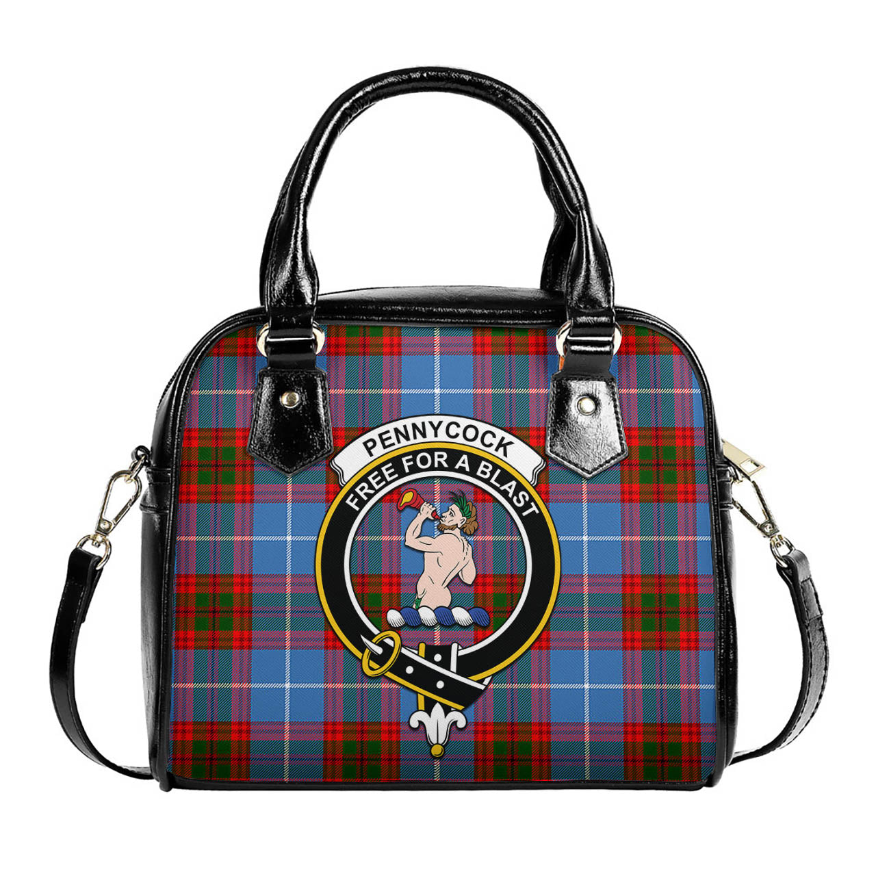 Pennycook Tartan Shoulder Handbags with Family Crest One Size 9*21*24 cm (3.54*8.27*9.45 inches) - Tartan Vibes Clothing