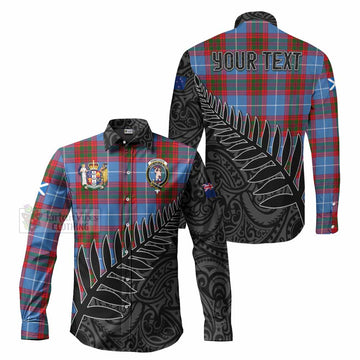 Pennycook Crest Tartan Long Sleeve Button Shirt with New Zealand Silver Fern Half Style Men's Shirt S - Tartan Vibes Clothing