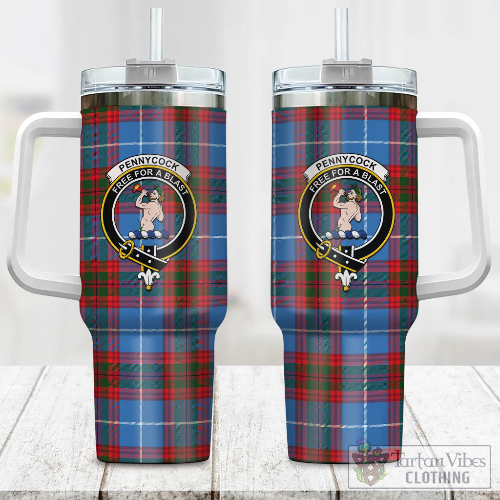 Pennycook Tartan Tumbler with Handle with Family Crest One Size 40 OZ - Tartan Vibes Clothing