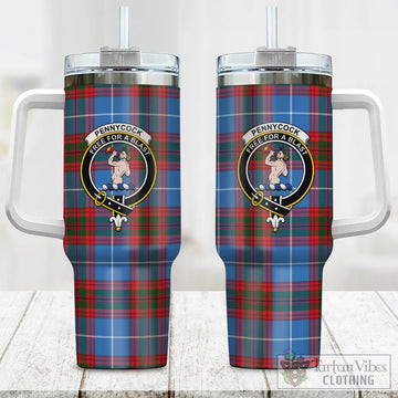 Pennycook Tartan Tumbler with Handle with Family Crest One Size 40 OZ - Tartan Vibes Clothing