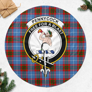 Pennycook Tartan Christmas Tree Skirt with Family Crest 47*47 inch - Tartan Vibes Clothing