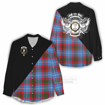 Pennycook Tartan Women's Casual Shirt with Family Crest and Military Logo Style - Tartan Vibes Clothing