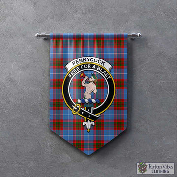 Pennycook Tartan Gonfalon, Tartan Banner with Family Crest - Tartan Vibes Clothing