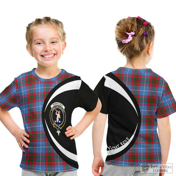 Pennycook Tartan Kid T-Shirt with Family Crest Circle Style - Tartan Vibes Clothing