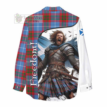 Tartan Vibes Clothing Pennycook Crest Tartan Women's Casual Shirt Inspired by the Freedom of Scottish Warrior