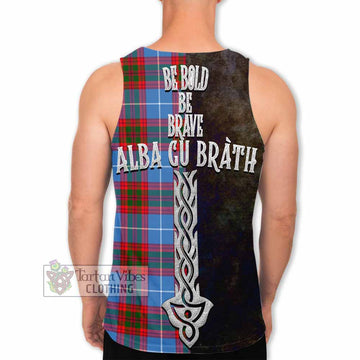 Pennycook Tartan Family Crest Men's Tank Top Alba Gu Brath Be Brave Lion Ancient Style - Tartan Vibes Clothing