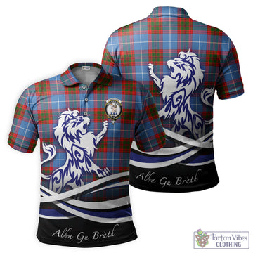 Pennycook Tartan Polo Shirt with Alba Gu Brath Regal Lion Emblem