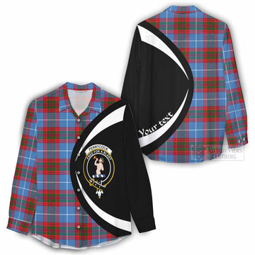 Pennycook Tartan Women's Casual Shirt with Family Crest Circle Style - Tartan Vibes Clothing