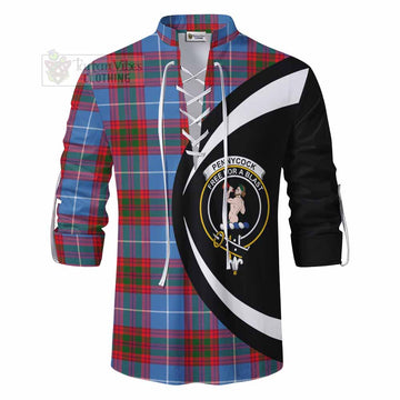 Pennycook Tartan Ghillie Kilt Shirt with Family Crest Circle Style - Tartan Vibes Clothing