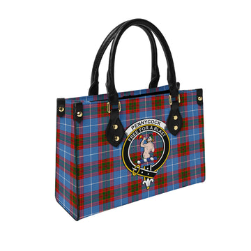 Pennycook Tartan Leather Bag with Family Crest