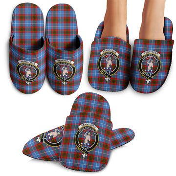 Pennycook Tartan Home Slippers with Family Crest