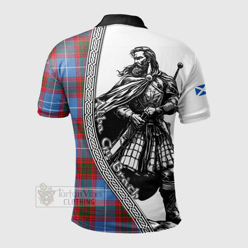Pennycook Tartan Clan Crest Polo Shirt with Highlander Warrior Celtic Style - Tartan Vibes Clothing