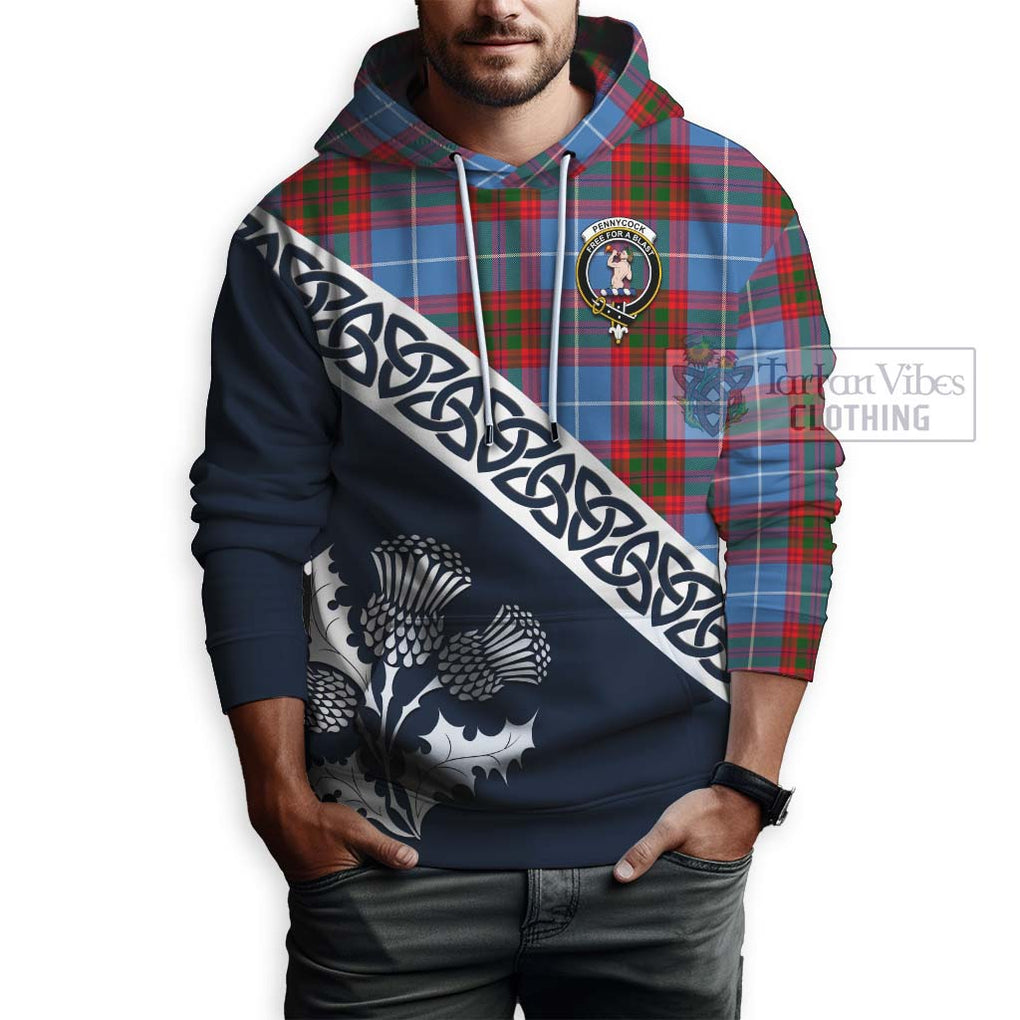 Pennycook Tartan Hoodie Featuring Thistle and Scotland Map - Tartan Vibes Clothing